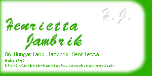 henrietta jambrik business card